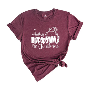I Want a Hippopotamus For Christmas, Christmas Gift, Cute Christmas Tee, Christmas Kids Shirt, Christmas Pajamas, Holiday Shirt
