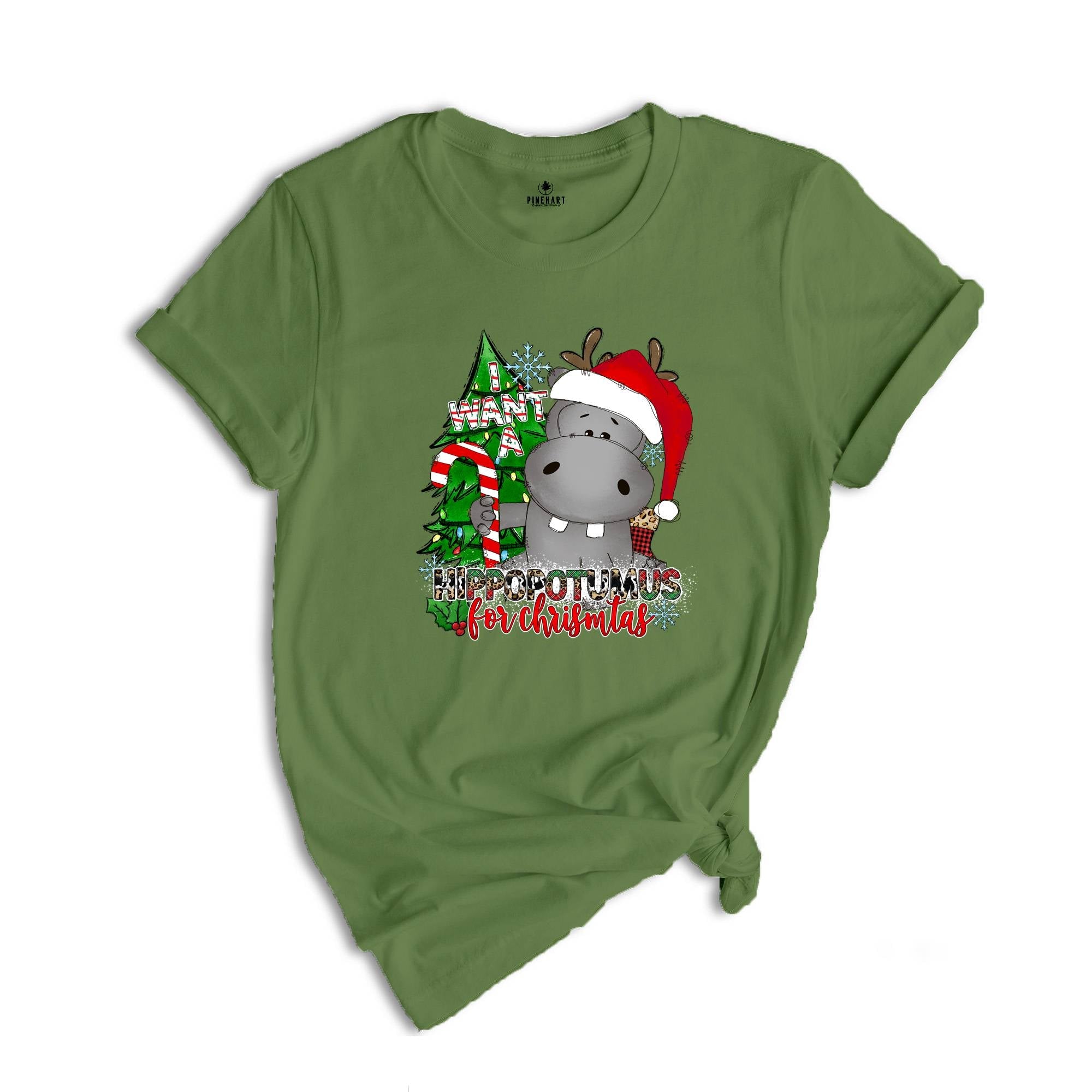 I Want A Hippopotamus For Christmas Shirt, Christmas Hippo Shirt, Funny Christmas Shirt, Christmas Gift, Holiday Tee