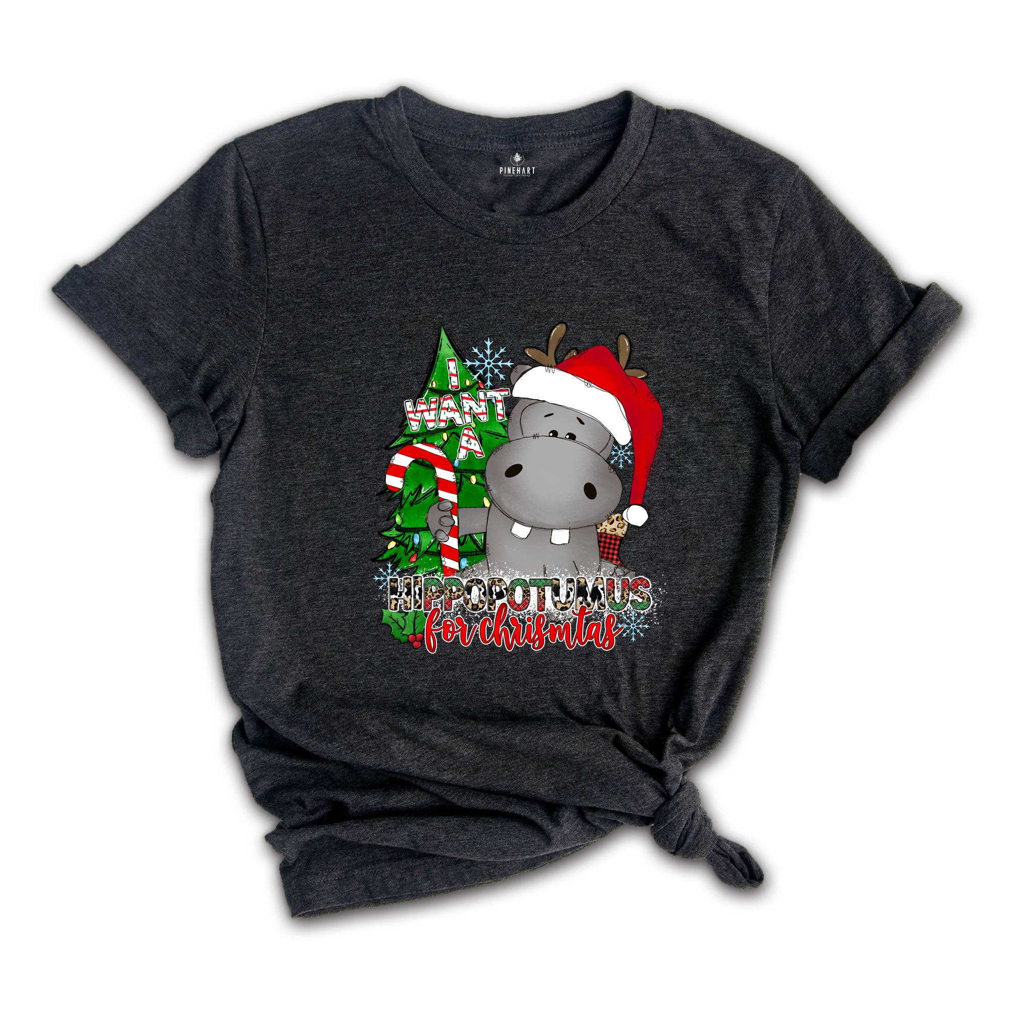 I Want A Hippopotamus For Christmas Shirt, Christmas Hippo Shirt, Funny Christmas Shirt, Christmas Gift, Holiday Tee