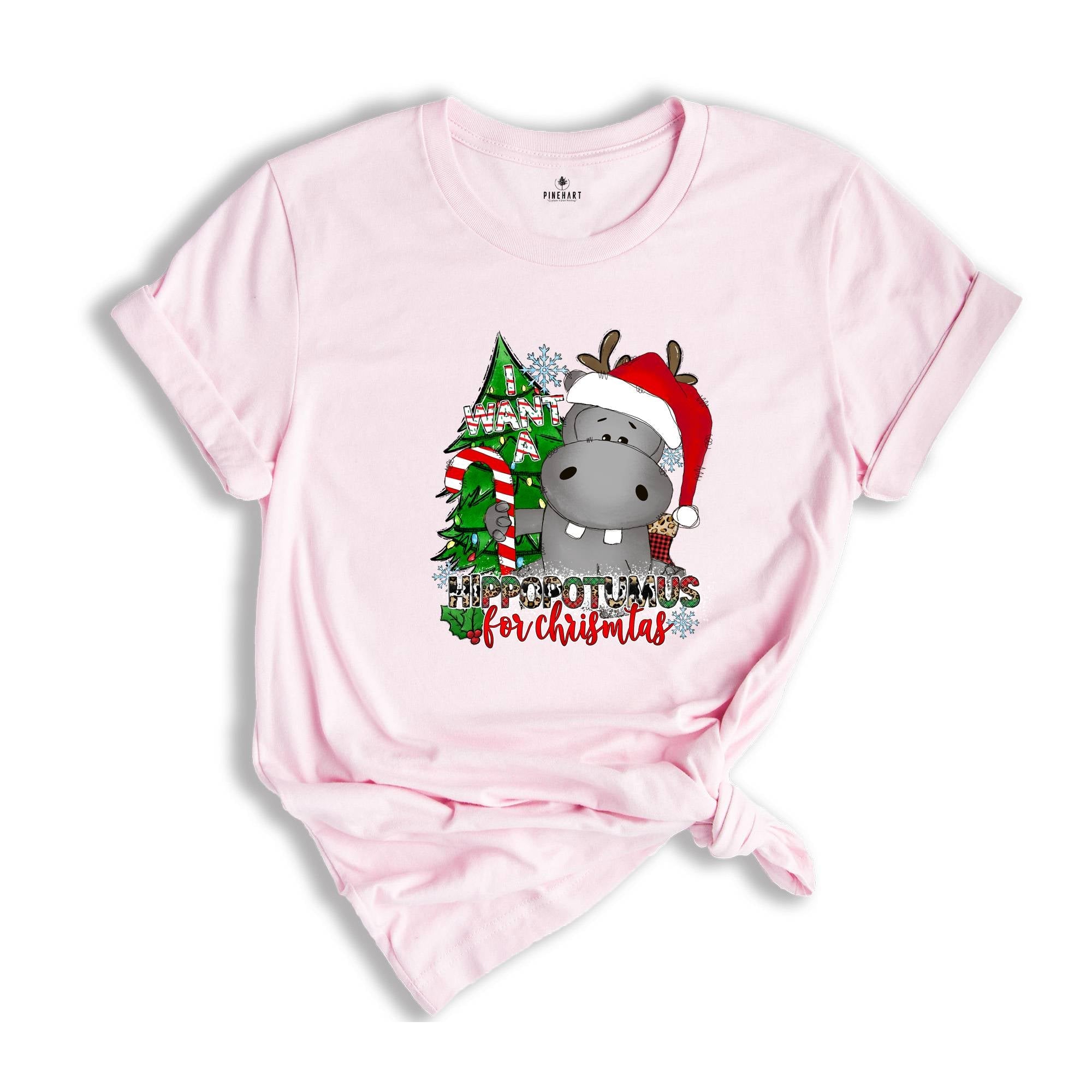 I Want A Hippopotamus For Christmas Shirt, Christmas Hippo Shirt, Funny Christmas Shirt, Christmas Gift, Holiday Tee