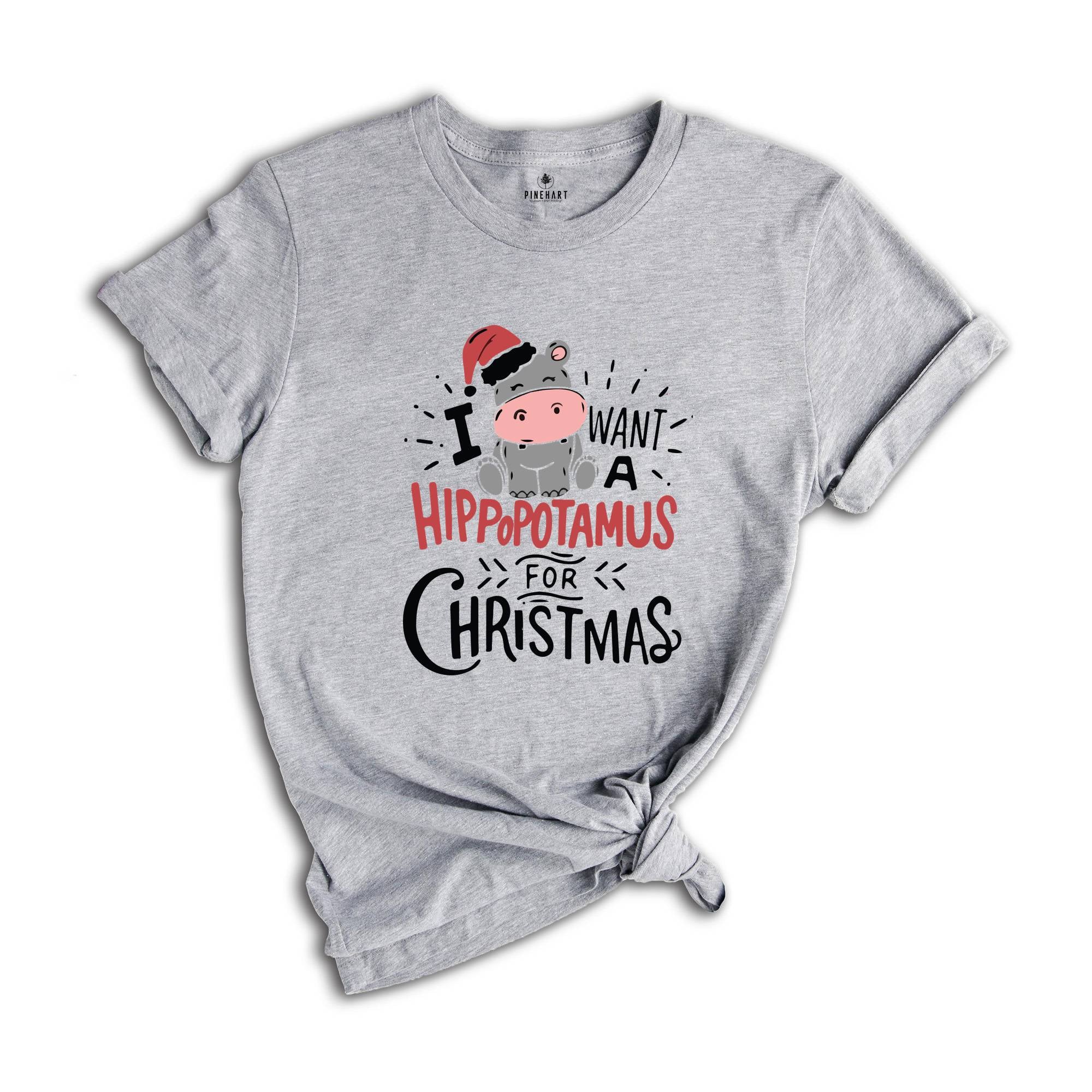 I Want A Hippopotamus For Christmas Shirt, Christmas Pajamas, Christmas Hippopotamus Shirt, Christmas Crew Shirt