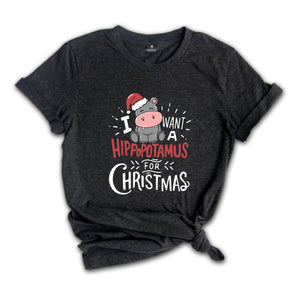I Want A Hippopotamus For Christmas Shirt, Christmas Pajamas, Christmas Hippopotamus Shirt, Christmas Crew Shirt