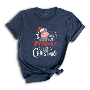 I Want A Hippopotamus For Christmas Shirt, Christmas Pajamas, Christmas Hippopotamus Shirt, Christmas Crew Shirt
