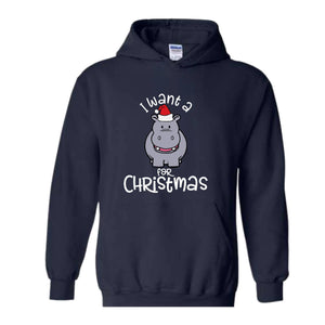I Want A Hippopotamus For Christmas Sweatshirt, Christmas Hippo Sweatshirt, Christmas Kids Sweatshirt, Funny Christmas Gift