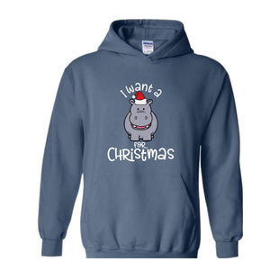 I Want A Hippopotamus For Christmas Sweatshirt, Christmas Hippo Sweatshirt, Christmas Kids Sweatshirt, Funny Christmas Gift