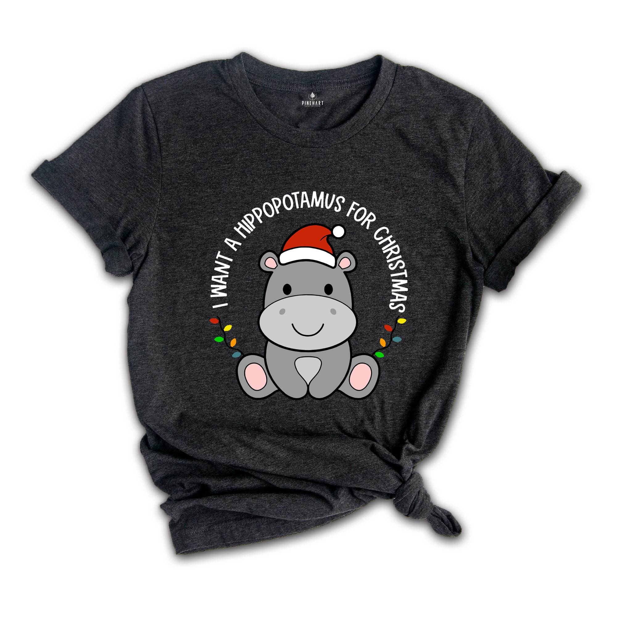 I Want A Hippopotamus For Christmas T-Shirt, Christmas Hippo Shirt, Funny Christmas Tee, Christmas Gift, Xmas Pajamas