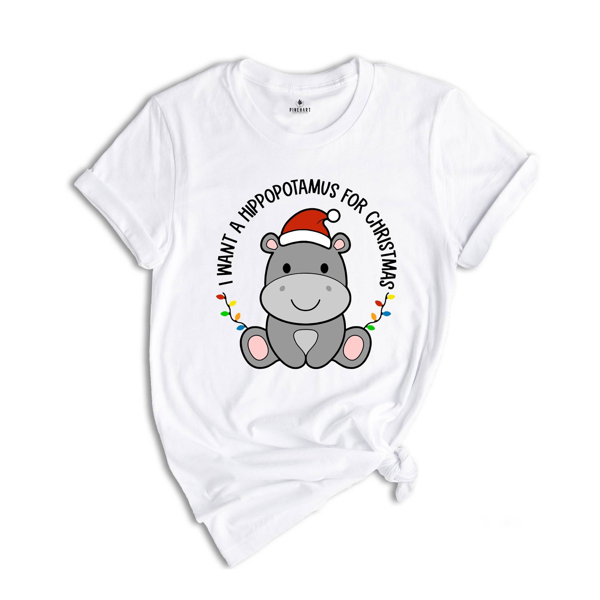 I Want A Hippopotamus For Christmas T-Shirt, Christmas Hippo Shirt, Funny Christmas Tee, Christmas Gift, Xmas Pajamas
