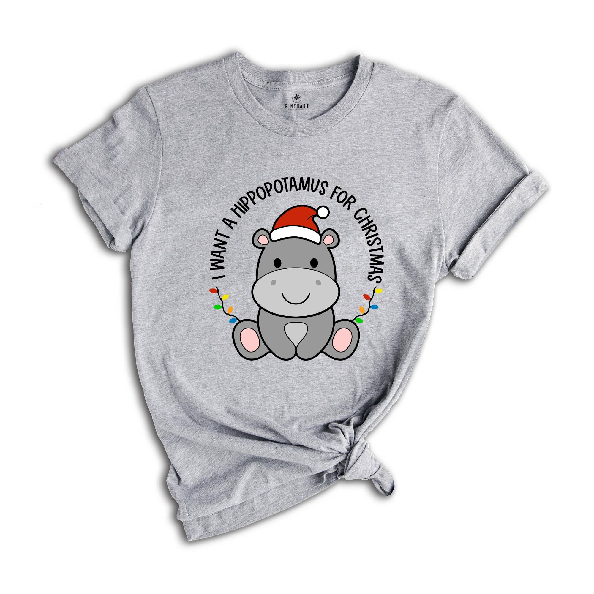 I Want A Hippopotamus For Christmas T-Shirt, Christmas Hippo Shirt, Funny Christmas Tee, Christmas Gift, Xmas Pajamas