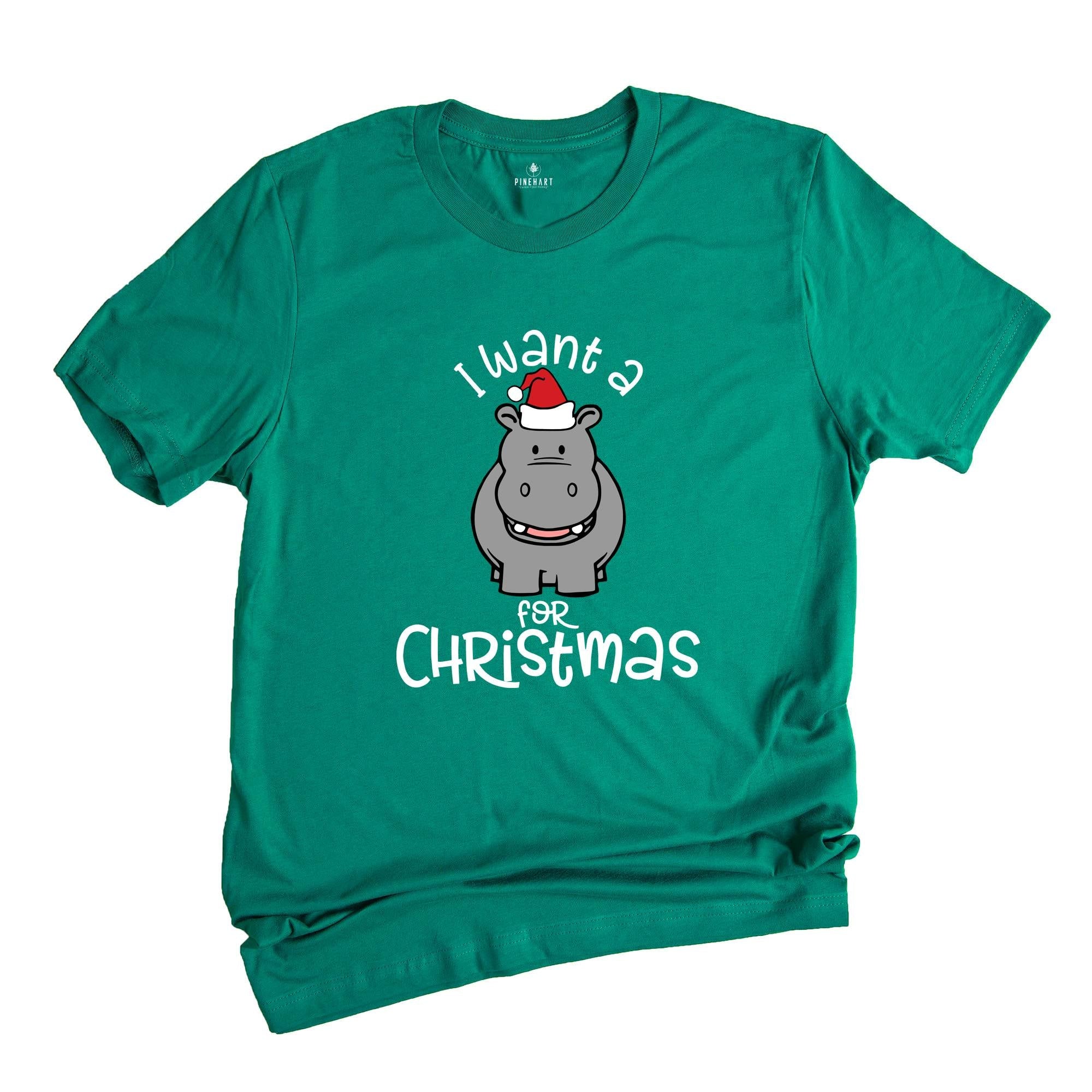 I Want A Hippopotamus For Christmas T-Shirt, Christmas Hippo Shirt, Funny Christmas Tee, Christmas Gift, Xmas Pajamas