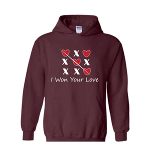 I Won Your Love Hoodie, Pink XOXO Valentines Day Hoodie, Cute Valentines Day, Trendy Valentines Day, X Love X Love Hoodie