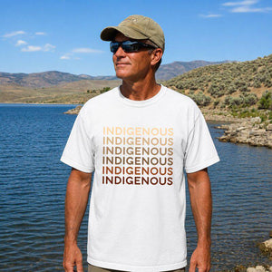 Comfort Colors®  Indigenous Repeat Text T-Shirt Native Pride Shirt Indigenous Rights Tee Earthy Tones Unisex & Youth