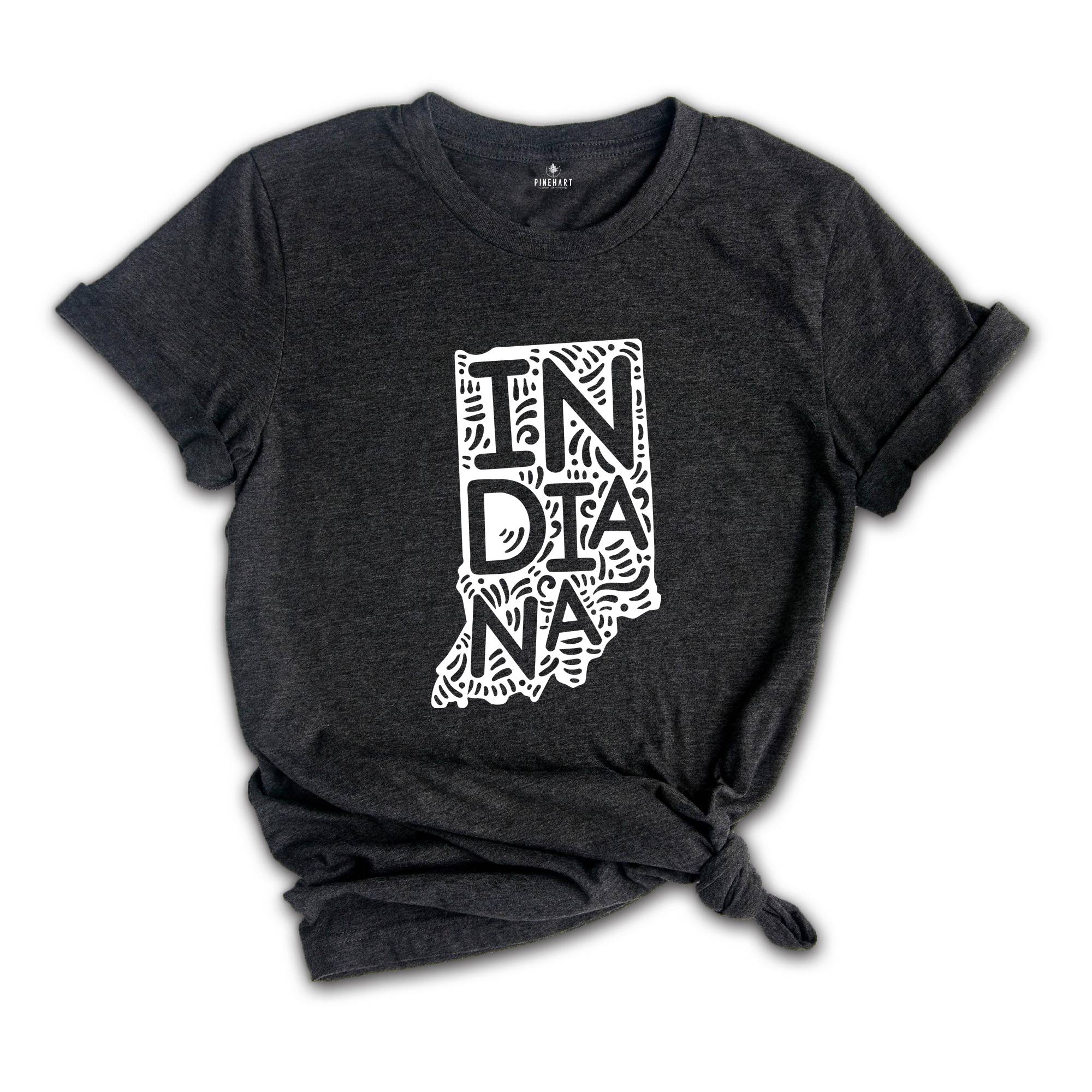 Indiana State Shirt, Indiana State Map Shirt, Indiana Travel Gift, Indiana Apparel, Indiana Tee, Indiana Travel T-Shirt