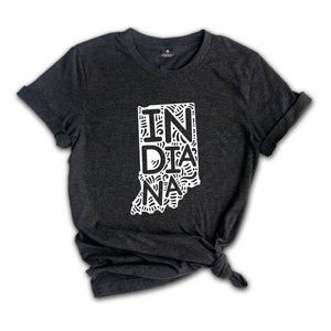 Indiana State Shirt, Indiana State Map Shirt, Indiana Travel Gift, Indiana Apparel, Indiana Tee, Indiana Travel T-Shirt