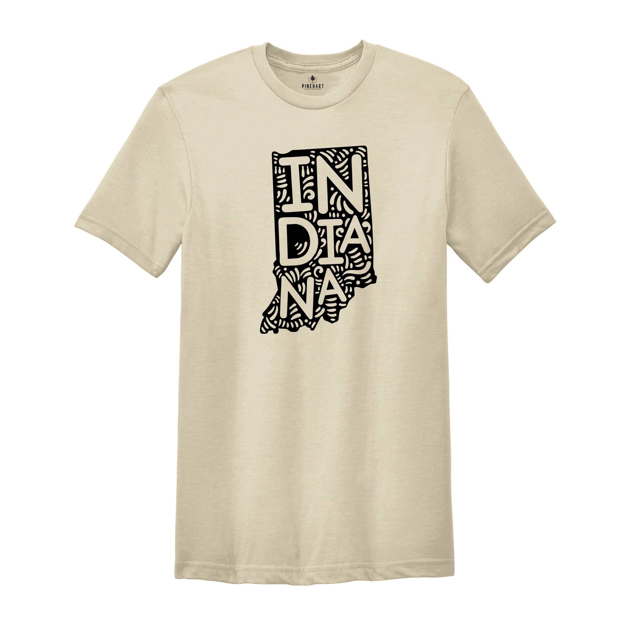 Indiana State Shirt, Indiana State Map Shirt, Indiana Travel Gift, Indiana Apparel, Indiana Tee, Indiana Travel T-Shirt