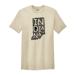Indiana State Shirt, Indiana State Map Shirt, Indiana Travel Gift, Indiana Apparel, Indiana Tee, Indiana Travel T-Shirt