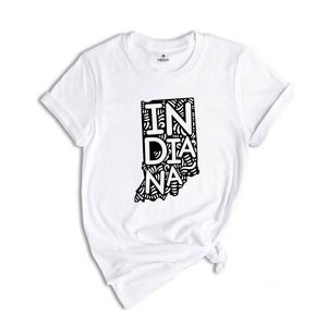 Indiana State Shirt, Indiana State Map Shirt, Indiana Travel Gift, Indiana Apparel, Indiana Tee, Indiana Travel T-Shirt