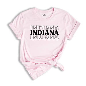 Indiana State Shirts, Indiana State Map Shirt, Indiana Travel Gifts, Indiana Tee Top, Indiana Clothing, Indiana Travel T-Shirtq