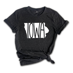 Iowa State Shirts, Iowa State Map Shirt, Iowa Travel Gifts, Iowa Apparel, Iowa Clothing, Iowa Travel T-Shirt, Iowa Sweatshirt Gifts