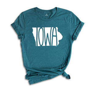 Iowa State Shirts, Iowa State Map Shirt, Iowa Travel Gifts, Iowa Apparel, Iowa Clothing, Iowa Travel T-Shirt, Iowa Sweatshirt Gifts