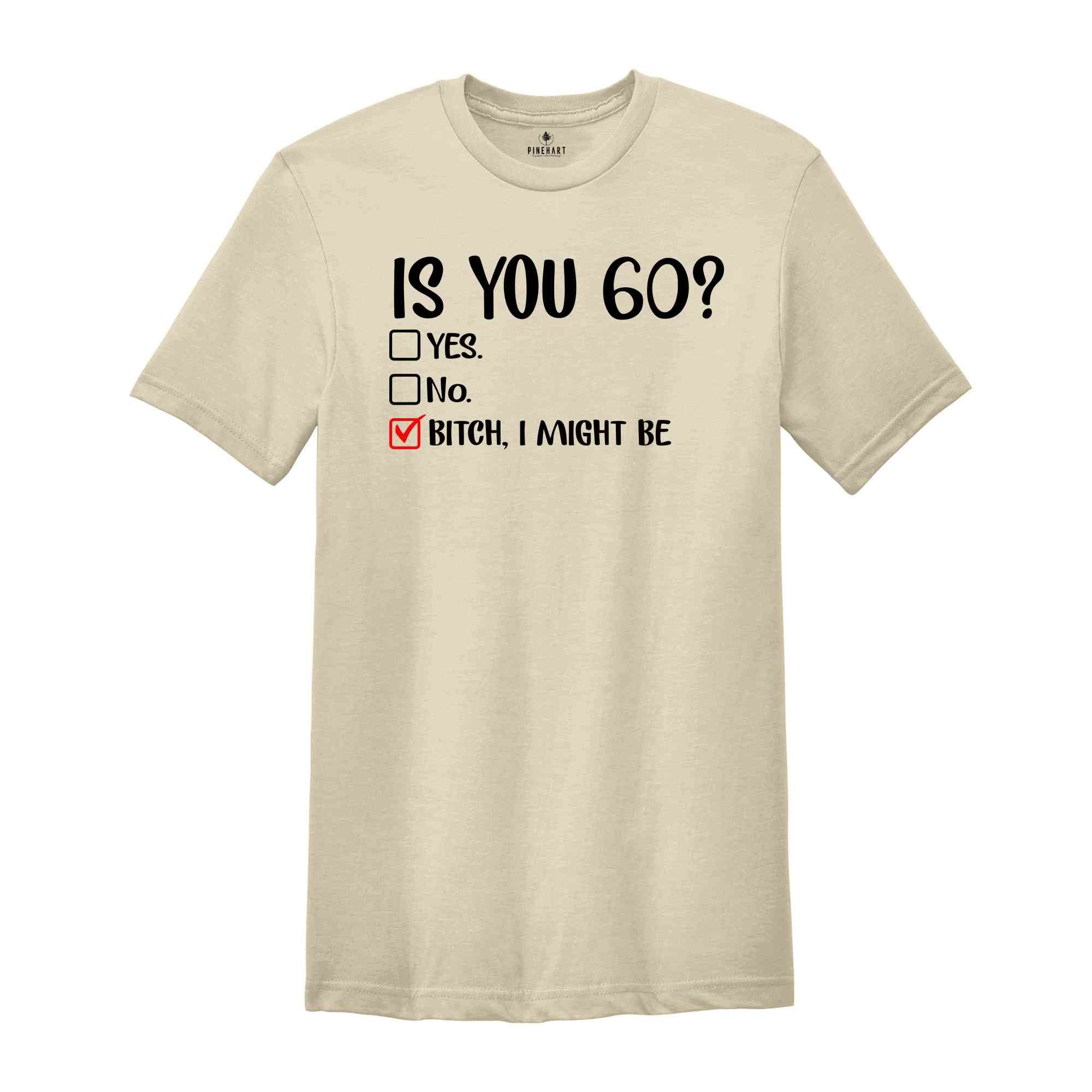 Is You 60? Bitch I Might Be Shirt, Funny 60th Birthday Shirt, Sassy 60th Birthday Tee, 60th Birthday Gift, Gift For 60th Birthday