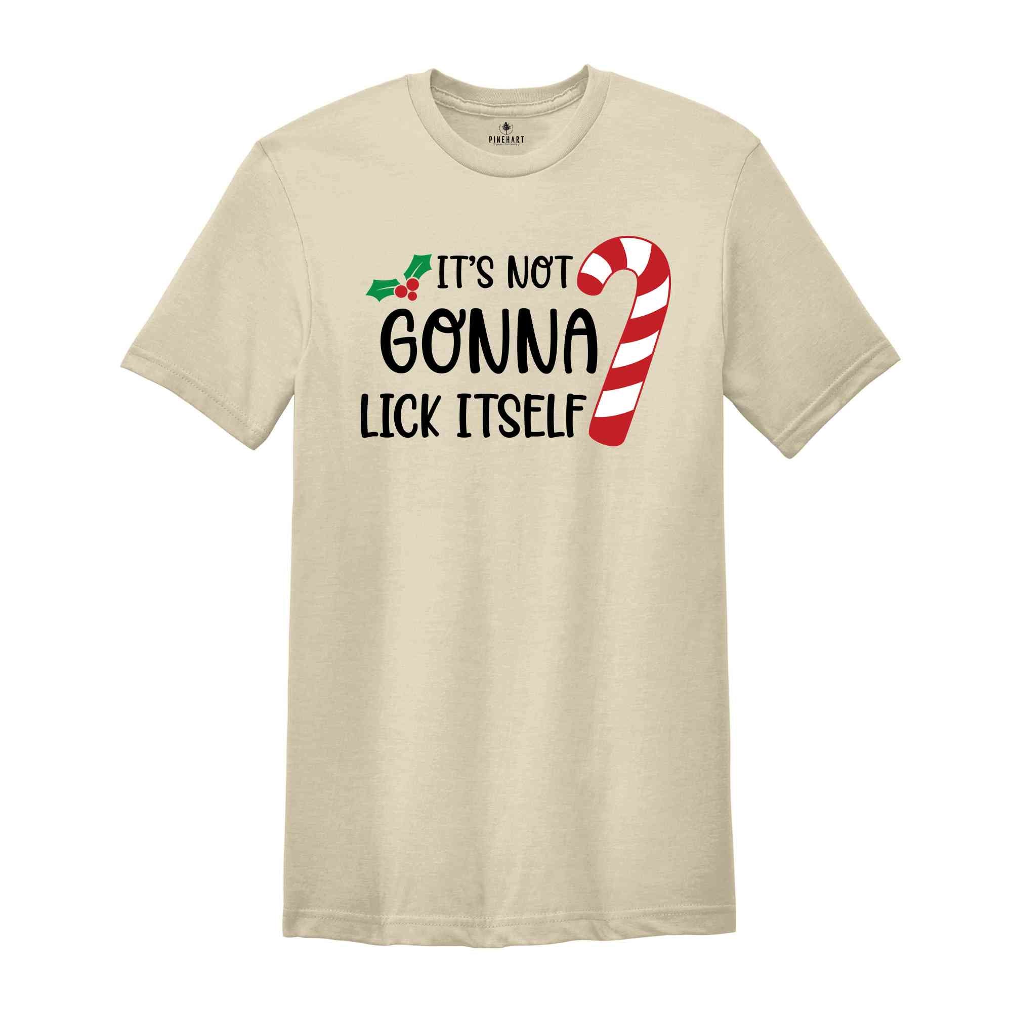 It's Not Gonna Lick Itself Shirt, Candy Cane Shirt, Adult Humor Shirt, Sarcastic Xmas Shirt, Funny Christmas Tee, Gift for Xmas