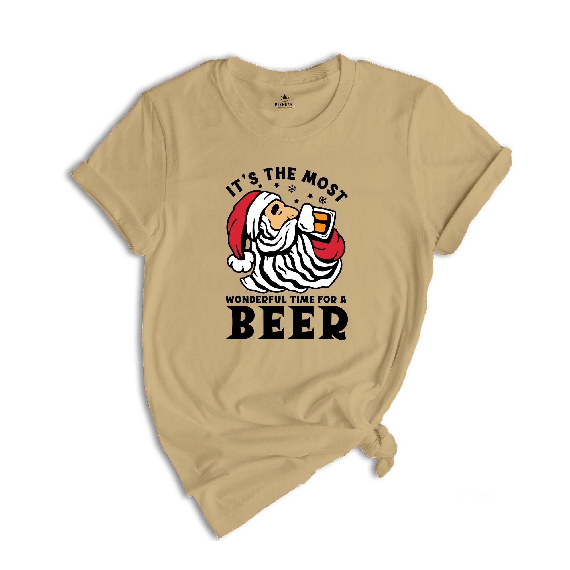 It's The Most Wonderful Time for A Beer Shirt, Christmas Beer Tee, Funny Santa Beer T-Shirt, Beer Dad Gift, Funny Drinking Shirt