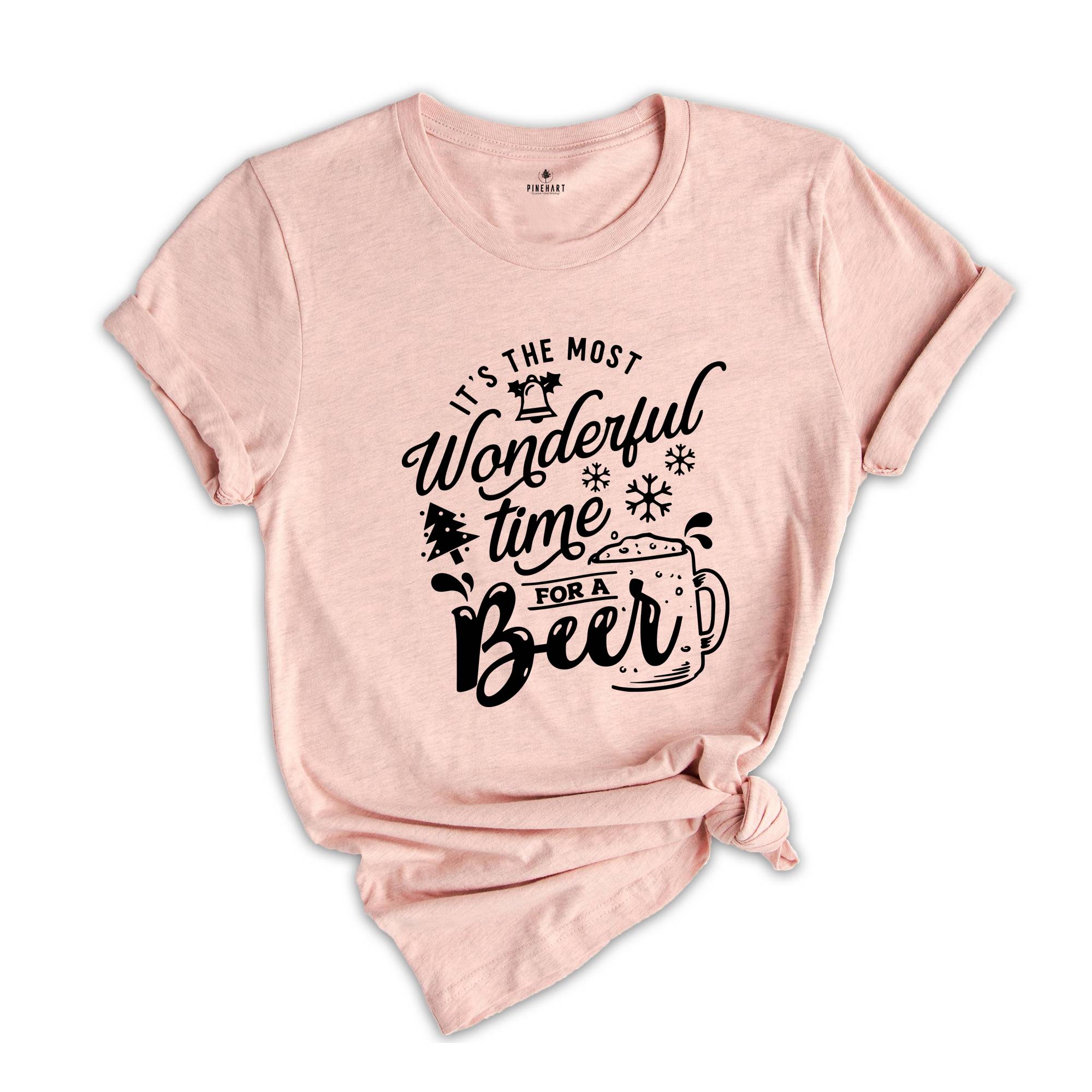 It's the Most Wonderful Time for a Beer Shirt, Funny Drinking Shirt, Drunkard Shirt, Drinking Club Shirt, Christmas Beer Shirt