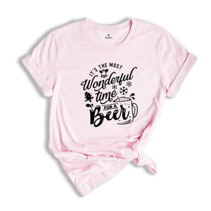 It's the Most Wonderful Time for a Beer Shirt, Funny Drinking Shirt, Drunkard Shirt, Drinking Club Shirt, Christmas Beer Shirt