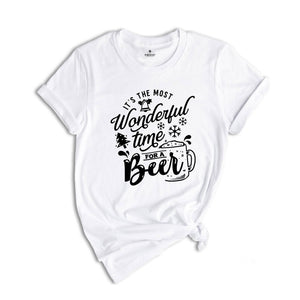 It's the Most Wonderful Time for a Beer Shirt, Funny Drinking Shirt, Drunkard Shirt, Drinking Club Shirt, Christmas Beer Shirt