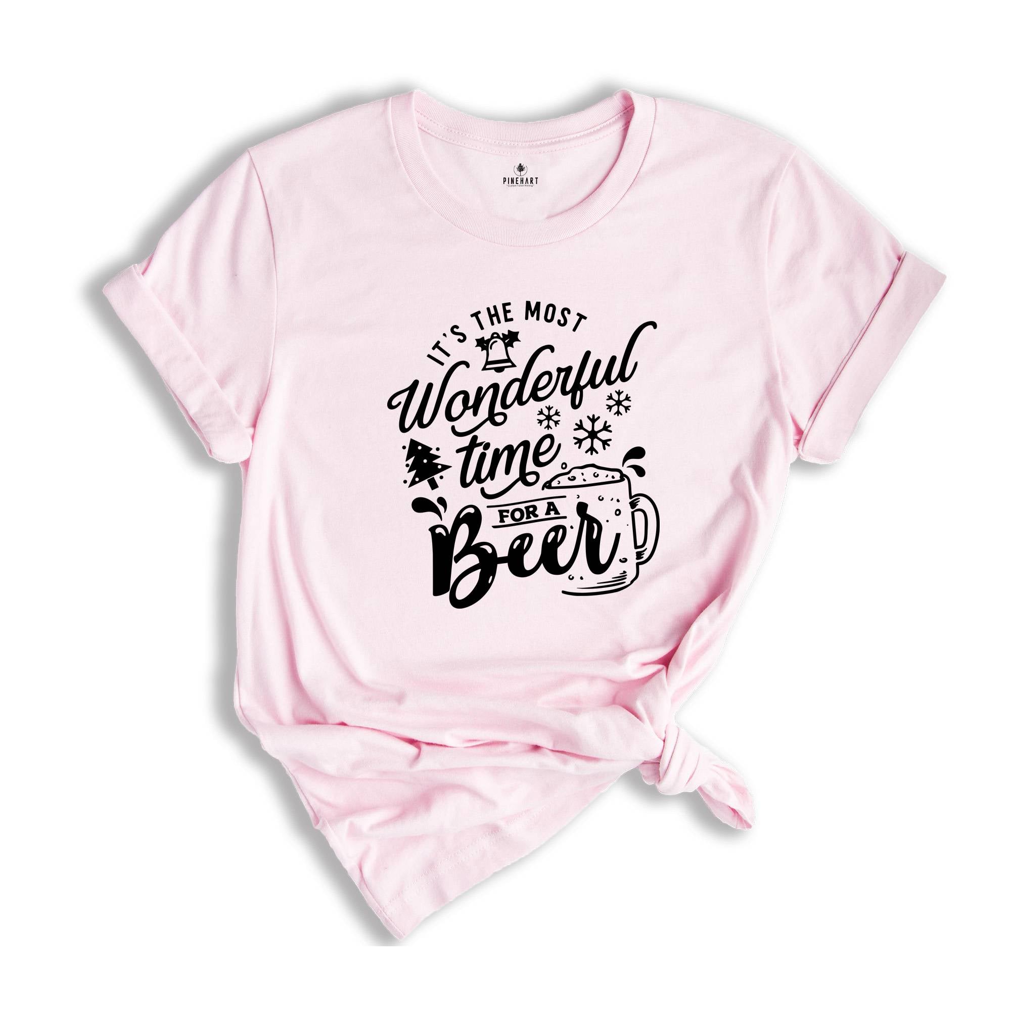 It's the Most Wonderful Time for a Beer Shirt, Funny Drinking Shirt, Drunkard Shirt, Drinking Club Shirt, Christmas Beer Shirt