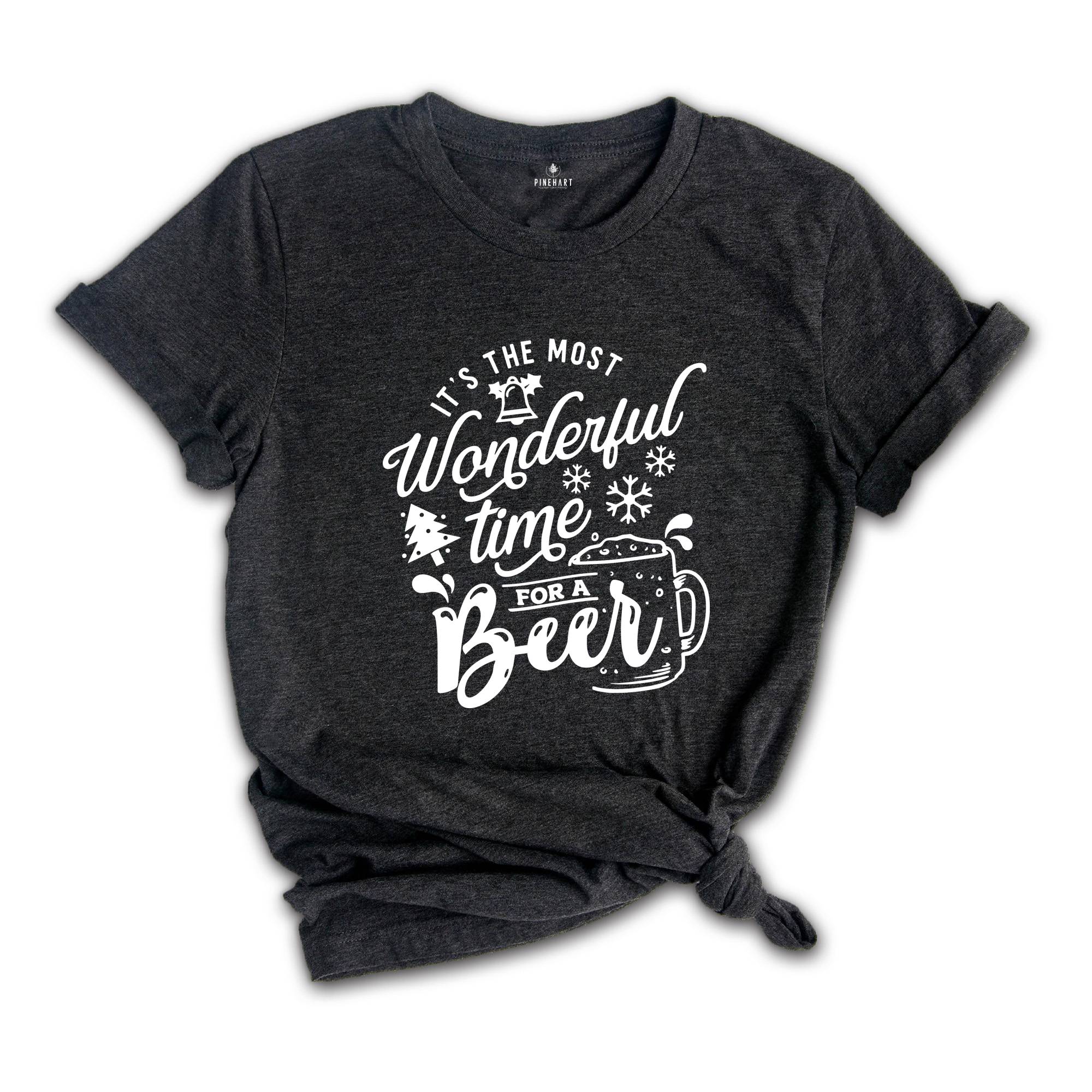 It's the Most Wonderful Time for a Beer Shirt, Funny Drinking Shirt, Drunkard Shirt, Drinking Club Shirt, Christmas Beer Shirt