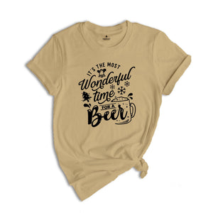 It's the Most Wonderful Time for a Beer Shirt, Funny Drinking Shirt, Drunkard Shirt, Drinking Club Shirt, Christmas Beer Shirt