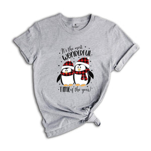 It's the Most Wonderful Time of the Year Shirt, Christmas Penguin T-Shirt, Holiday Apparel, Christmas Animal Shirt