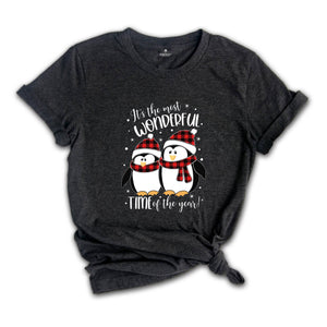 It's the Most Wonderful Time of the Year Shirt, Christmas Penguin T-Shirt, Holiday Apparel, Christmas Animal Shirt