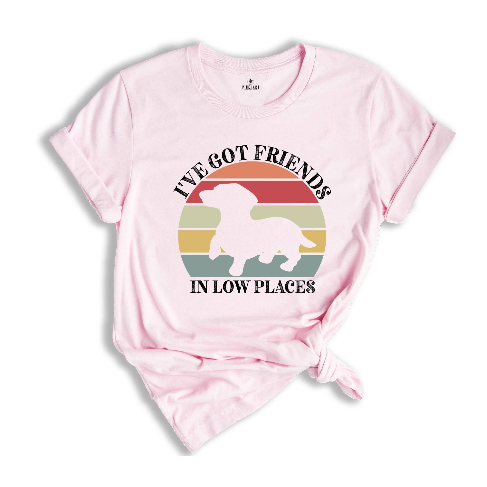 I've Got Friends In Low Places Shirt, Retro Dog T-Shirt, Cute Short Dog Tee, Dog Owner Gift, Funny Dog T-Shirt, Vet Shirt