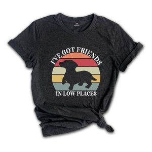 I've Got Friends In Low Places Shirt, Retro Dog T-Shirt, Cute Short Dog Tee, Dog Owner Gift, Funny Dog T-Shirt, Vet Shirt