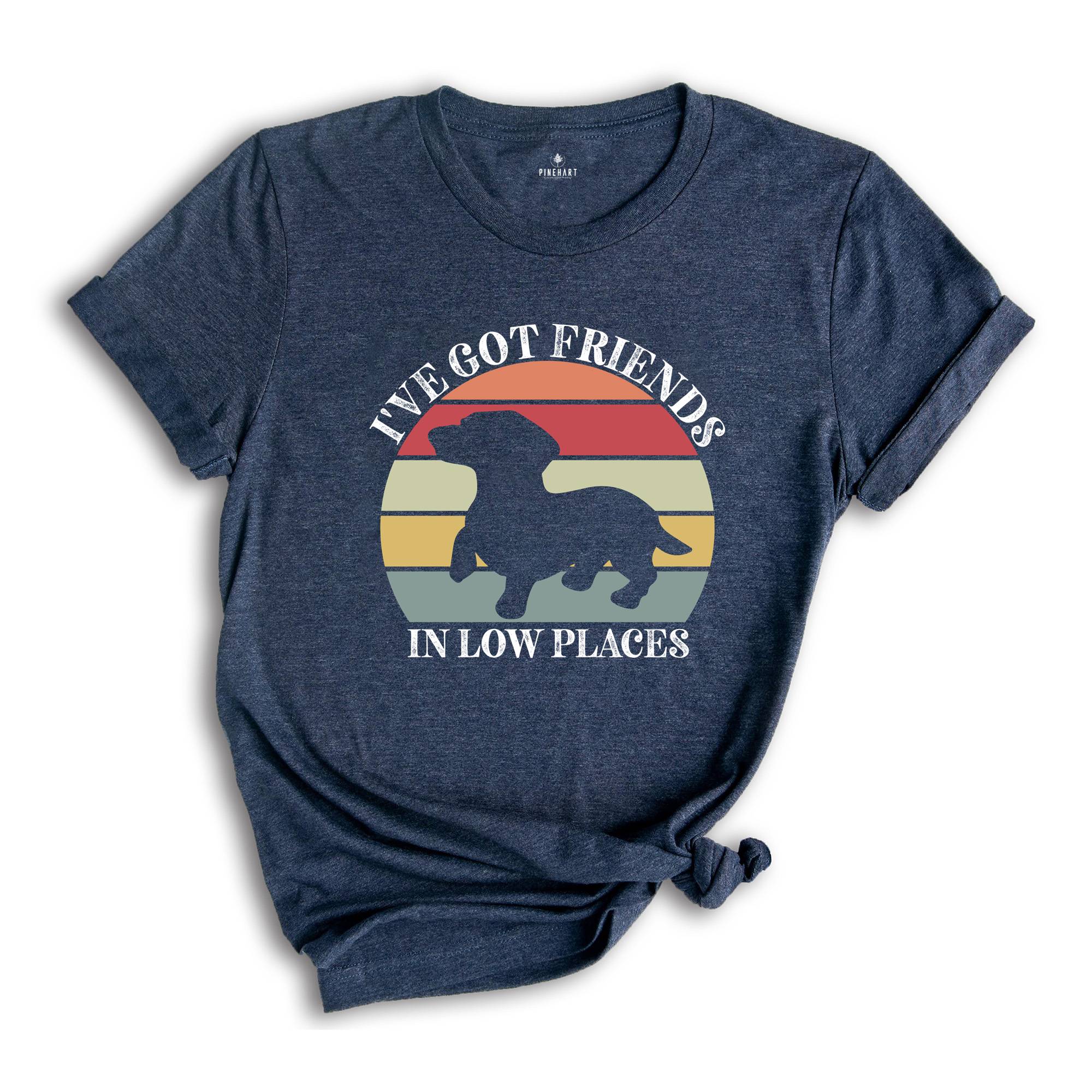 I've Got Friends In Low Places Shirt, Retro Dog T-Shirt, Cute Short Dog Tee, Dog Owner Gift, Funny Dog T-Shirt, Vet Shirt