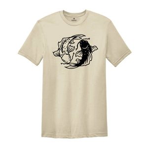 Japanese Koi Fish T-shirt, Black and White Koi Shirt, Koi Fish Sweatshirt, Fish Lover Tee, Fish Lover Gift, Japanese Street Wear