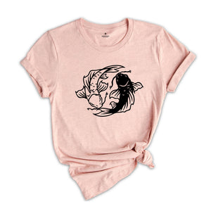 Japanese Koi Fish T-shirt, Black and White Koi Shirt, Koi Fish Sweatshirt, Fish Lover Tee, Fish Lover Gift, Japanese Street Wear