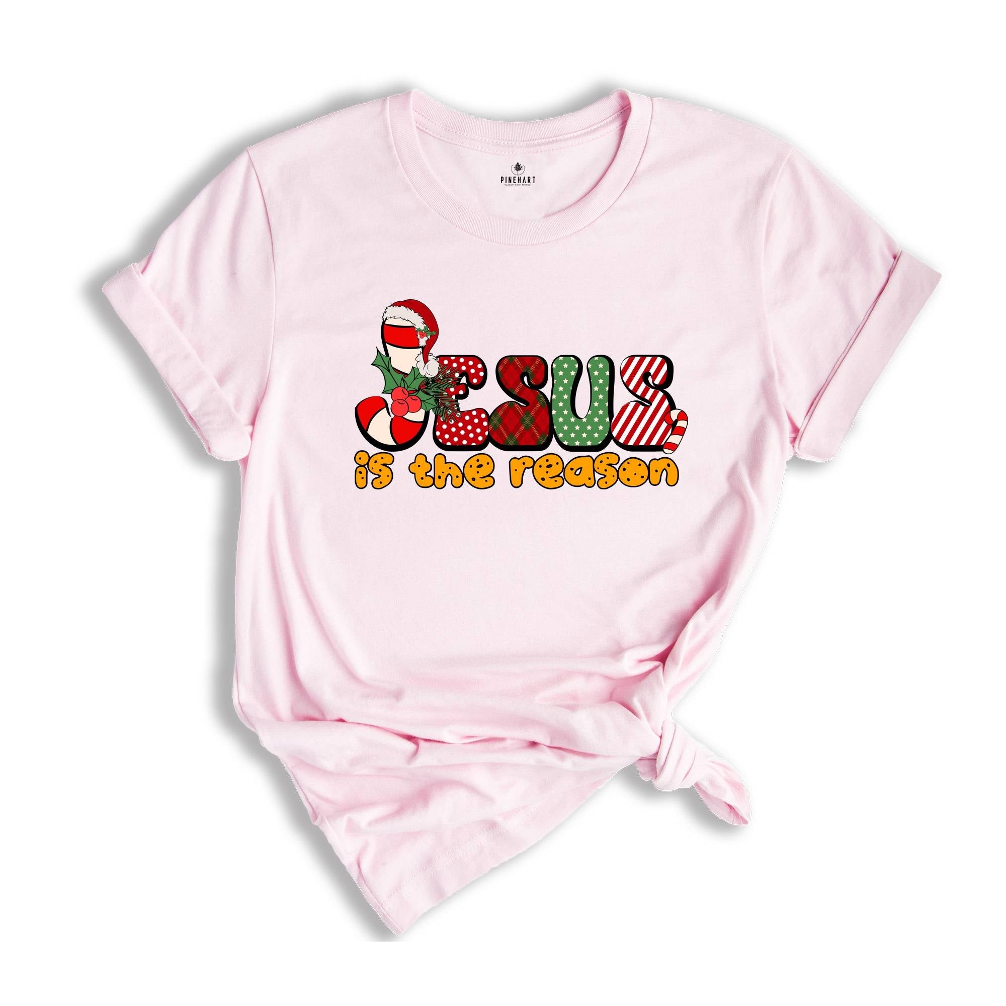 Jesus is the Reason Shirt, Christmas Jesus Shirt, Religious Shirt, Christmas Sweatshirt, Christmas Outfit, Candy Cane Shirt