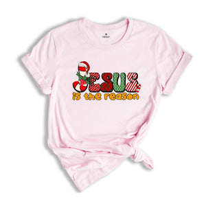 Jesus is the Reason Shirt, Christmas Jesus Shirt, Religious Shirt, Christmas Sweatshirt, Christmas Outfit, Candy Cane Shirt