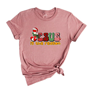 Jesus is the Reason Shirt, Christmas Jesus Shirt, Religious Shirt, Christmas Sweatshirt, Christmas Outfit, Candy Cane Shirt