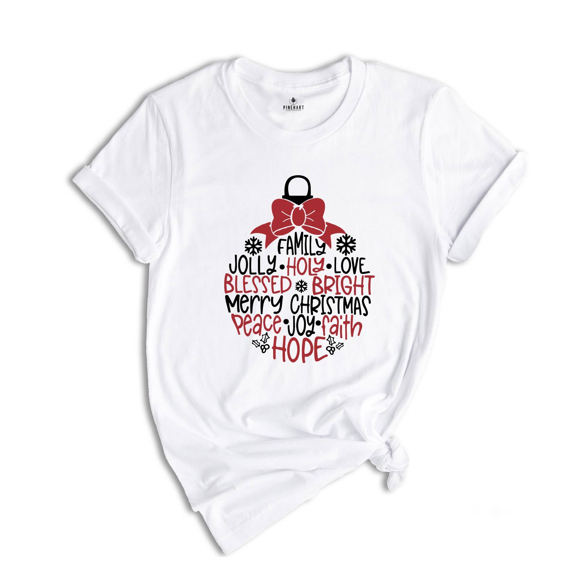 Jolly Holy, Love Blessed Bright and Merry Christmas Tee, Peace Joy Faith Hope Shirt, Christmas Gift Shirt, Holiday Shirt
