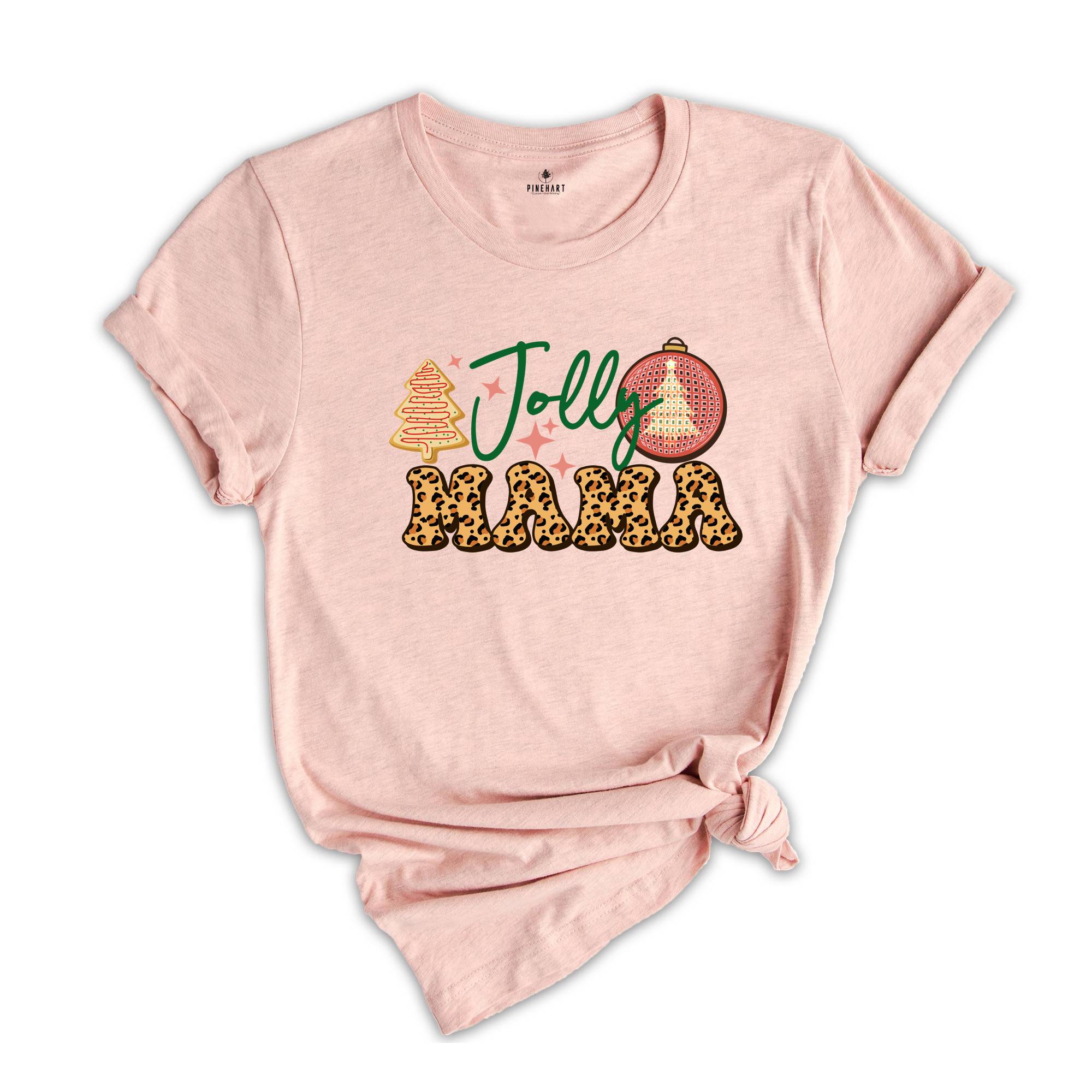 Jolly Mama T-Shirt, Christmas Mama Tee, Christmas Party Tee, Family Matching Shirt, Christmas Pajamas, Christmas Gift