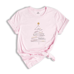 Joy Love Tree Shirt, Christmas Tree Shirt, Trendy Merry Shirt, Christmas Shirt, Holiday Shirts, Christmas Gift, Cute Holiday Shirts
