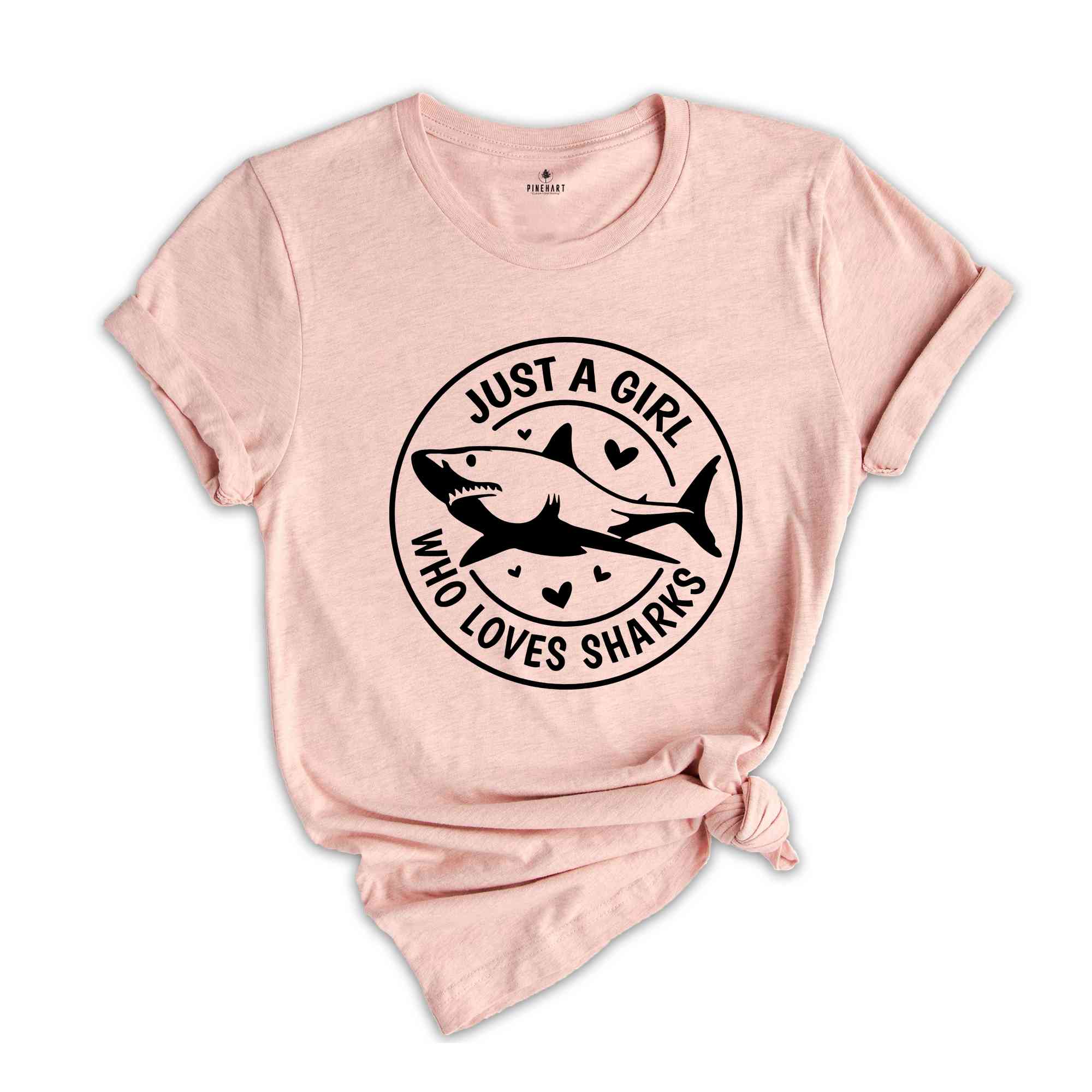 Just A Girl Who Loves Sharks Shirt, Funny Fishing T-Shirt, Shark Fin Shirt, Shark Swimming Shirt, Funny Shark T-Shirt, Cool Shark Shirt