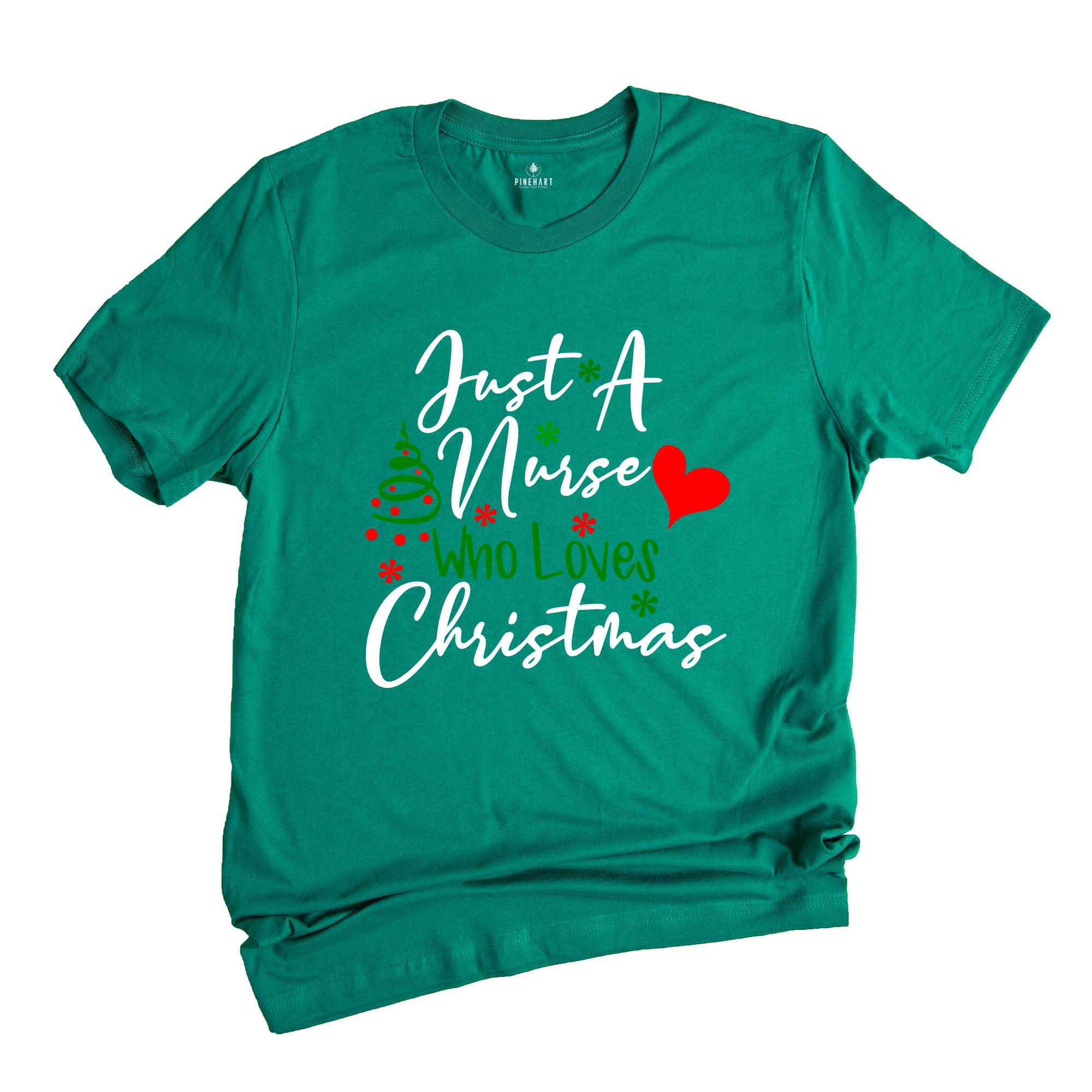 Just A Nurse Who Loves Christmas Sweatshirt, Nurse Gifts, Nurse Life Hoodie, Christmas Nurse Sweatshirt, Christmas Pajamas