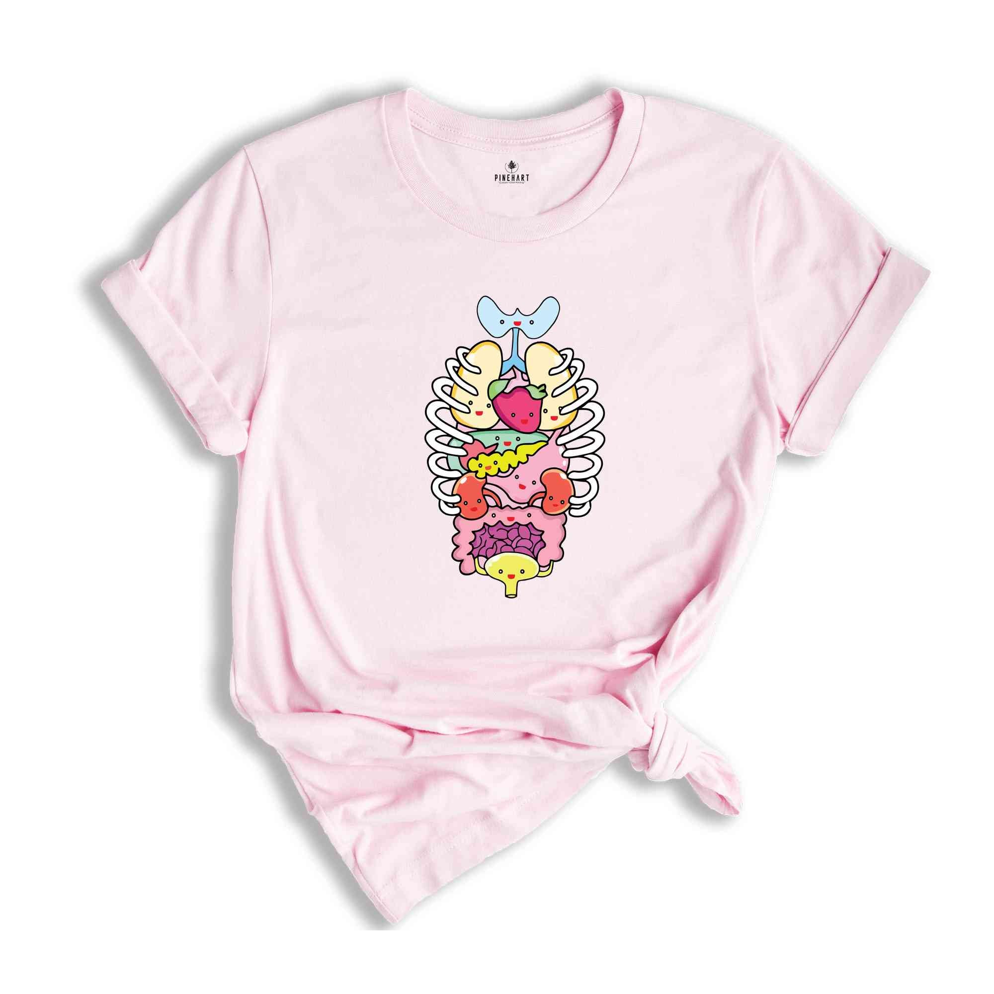 Kawaii Organs T-shirt, Cute Nurse Shirt, Funny Science Shirt, Body Organs Science Tee, Anatomy Shirt Gift