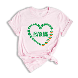 Kiss Me I'm Irish Shirt, St Patricks Day T-Shirt, Irish Baby Shirt, St Pattys Baby Shirt, Shamrock Heart Shirt