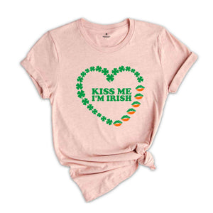 Kiss Me I'm Irish Shirt, St Patricks Day T-Shirt, Irish Baby Shirt, St Pattys Baby Shirt, Shamrock Heart Shirt